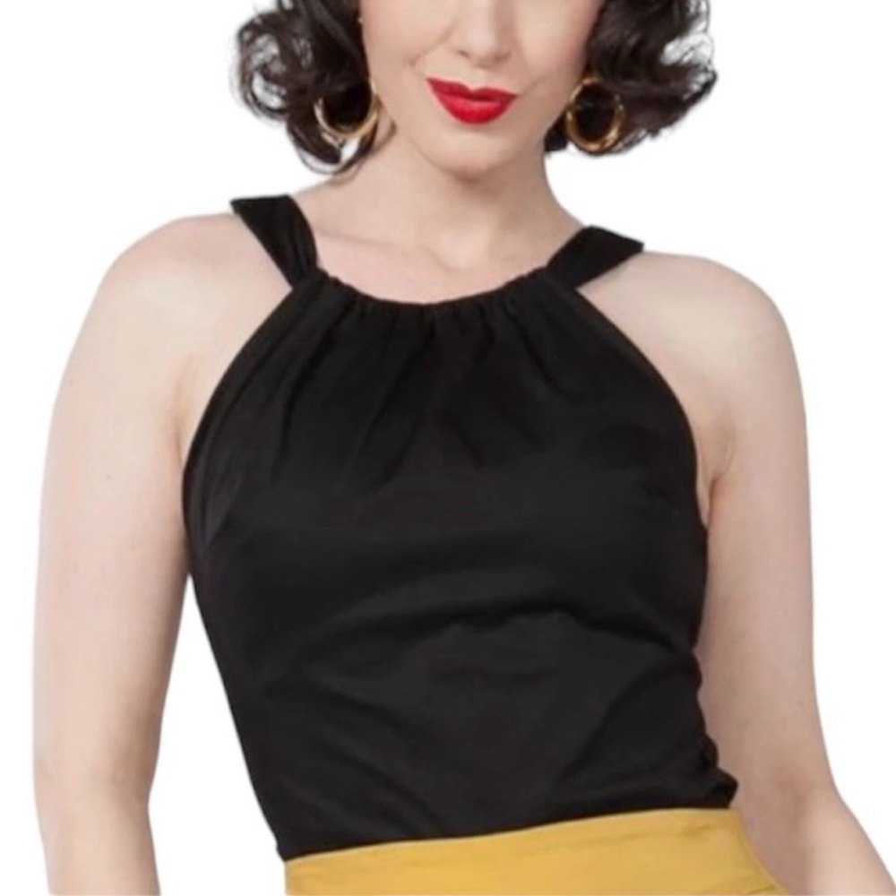 pinup couture Harley top black sleeveless